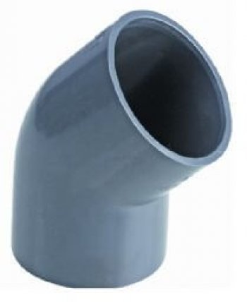 Pimtaş UH-PVC  UH-PVC 45° Y.M. Dirsek  ( UH-PVC Ek Parçalar / Y.Muflu Ek Parçalar )